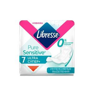 Libresse Ultra Pure Sensitive Супер Гигиенические прокладки 7 шт гигиенические прокладки libresse ultra sensitive pure нормал 8 шт