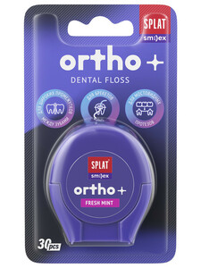 Splat Smilex Ortho+ Нить зубная объемная ортодонтическая со вкусом мяты 30 шт splat splat зубная нить blackwood