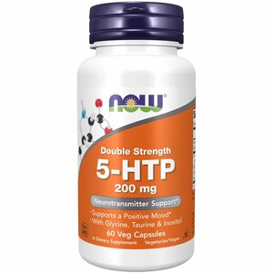 Now Double Strength 5-HTP Капсулы 200 мг 60 шт бад для для здорового сна doctorwell 5 htp 50 мг 45 шт