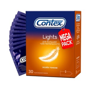 Contex Lights Презервативы 30 шт презервативы contex lights особо тонкие 3 шт