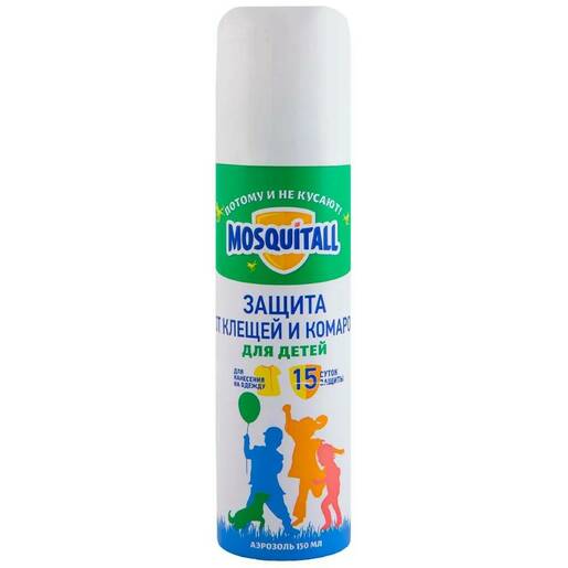 Mosquitall Аэрозоль защита для детей от клещей и комаров 150 мл