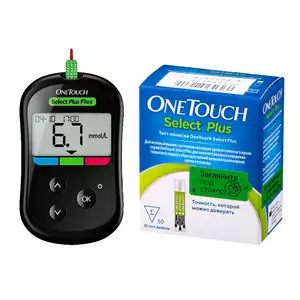OneTouch Select Plus Flex Глюкометр + тест-полоски 50 шт