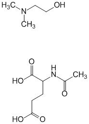 Формула действующего вещества Деанола ацеглумат*