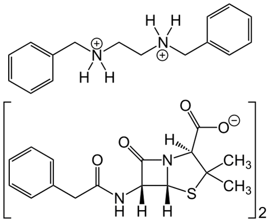 Формула действующего вещества Бензатина бензилпенициллин*
