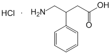 Формула действующего вещества Аминофенилмасляная кислота