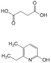 Формула действующего вещества Этилметилгидроксипиридина сукцинат