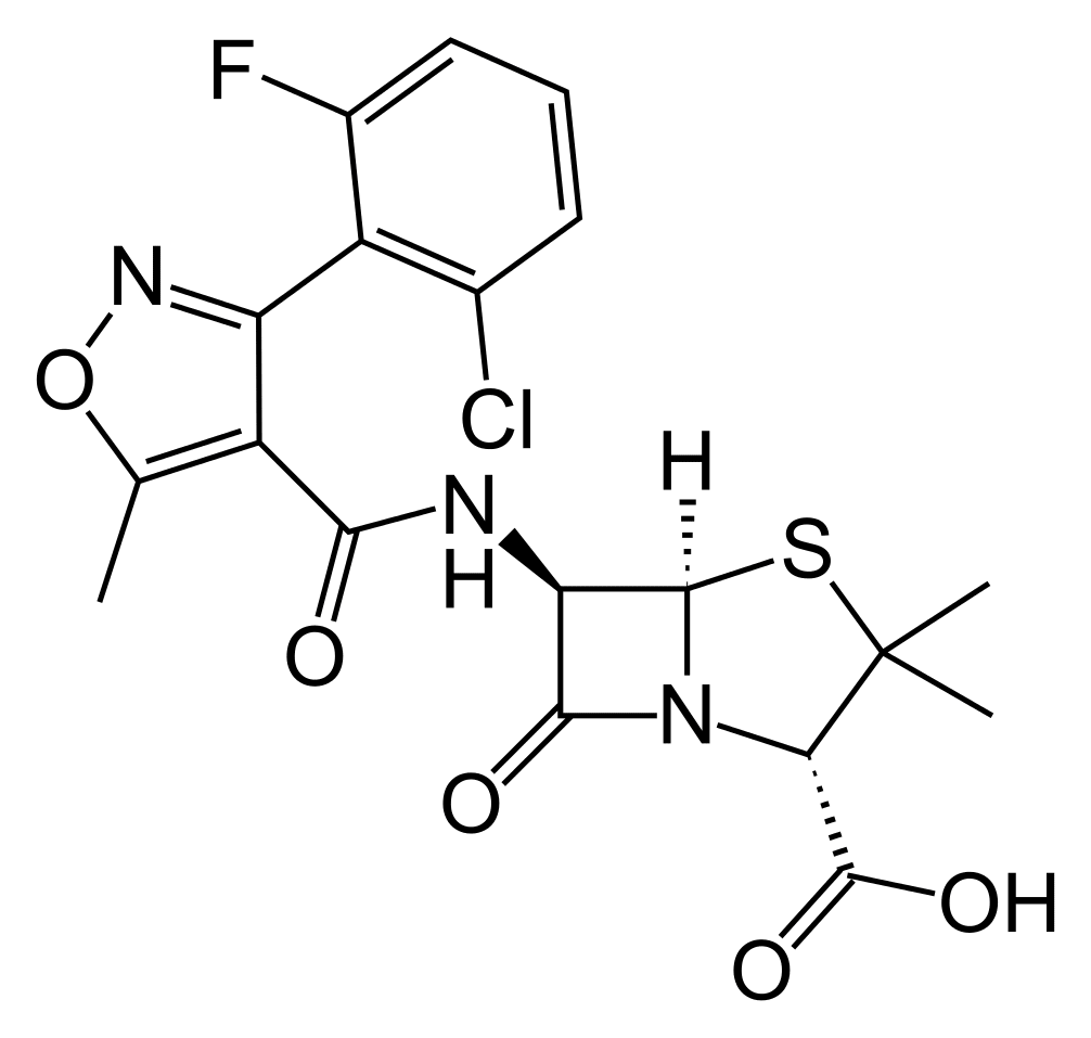 Формула действующего вещества Флуклоксациллин*