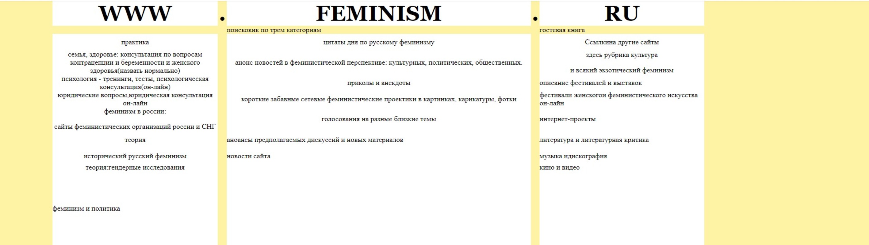 Проект сайта Feminism.ru