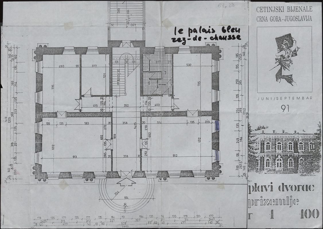 Планы выставочных залов Голубого Дворца и экспозиционные планы выставок III Цетинской биеннале