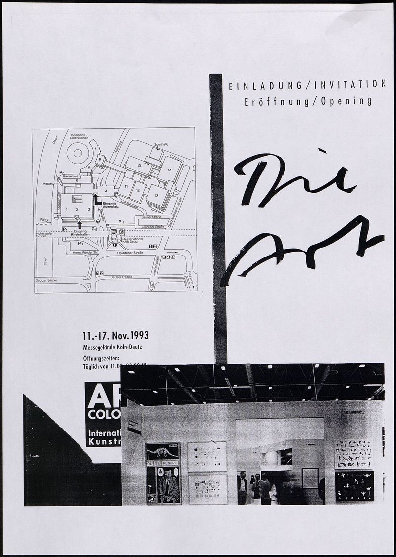 Копия пригласительного билета на ярмарку «'Art Cologne 1993»