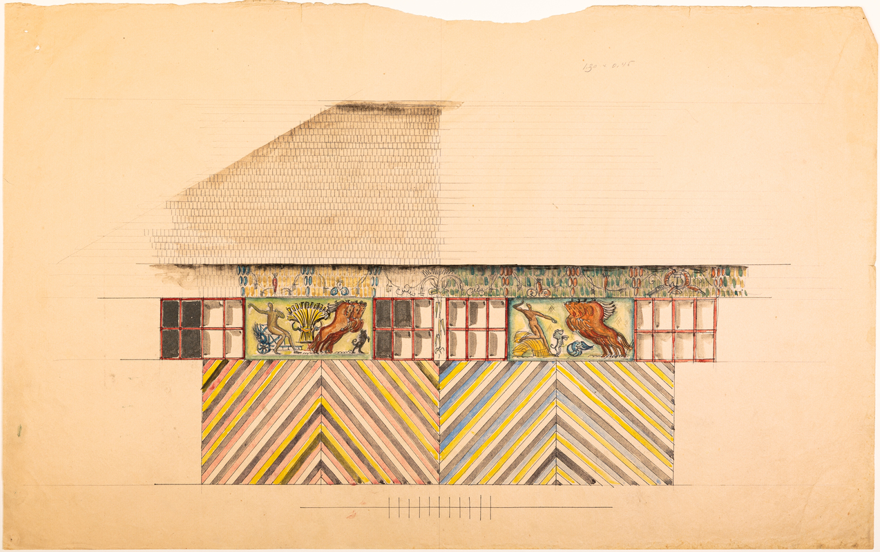 Эскиз наружной росписи конюшен павильона «Животноводство»