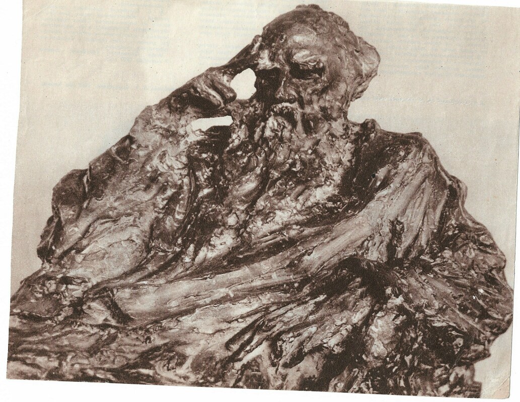 Вырезка из неизвестного издания с изображением скульптурного портрета Л.Н. Толстого А. Голубкиной