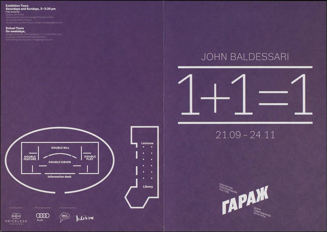 John Baldessari. 1+1=1