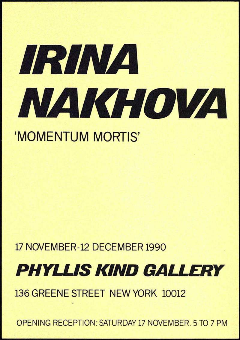Irina Nakhova. Momentum Mortis