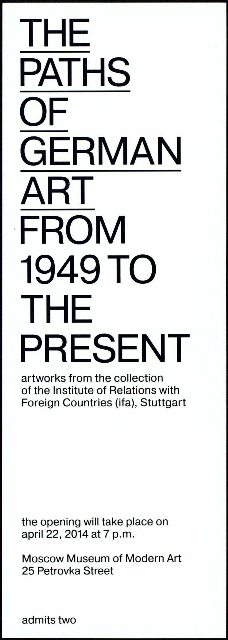 The Paths of German Art from 1949 to the present