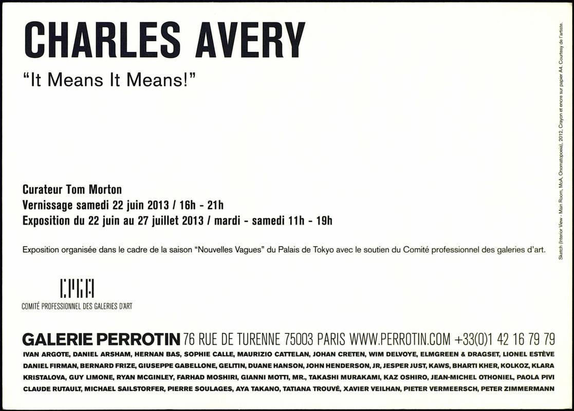 Charles Avery. It Means It Means!