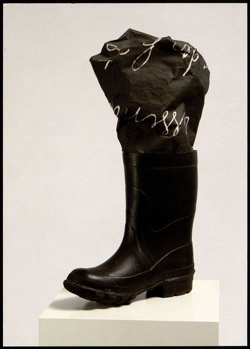 Marcel Broodthaers. Boot and Photographic Canvas, 1968