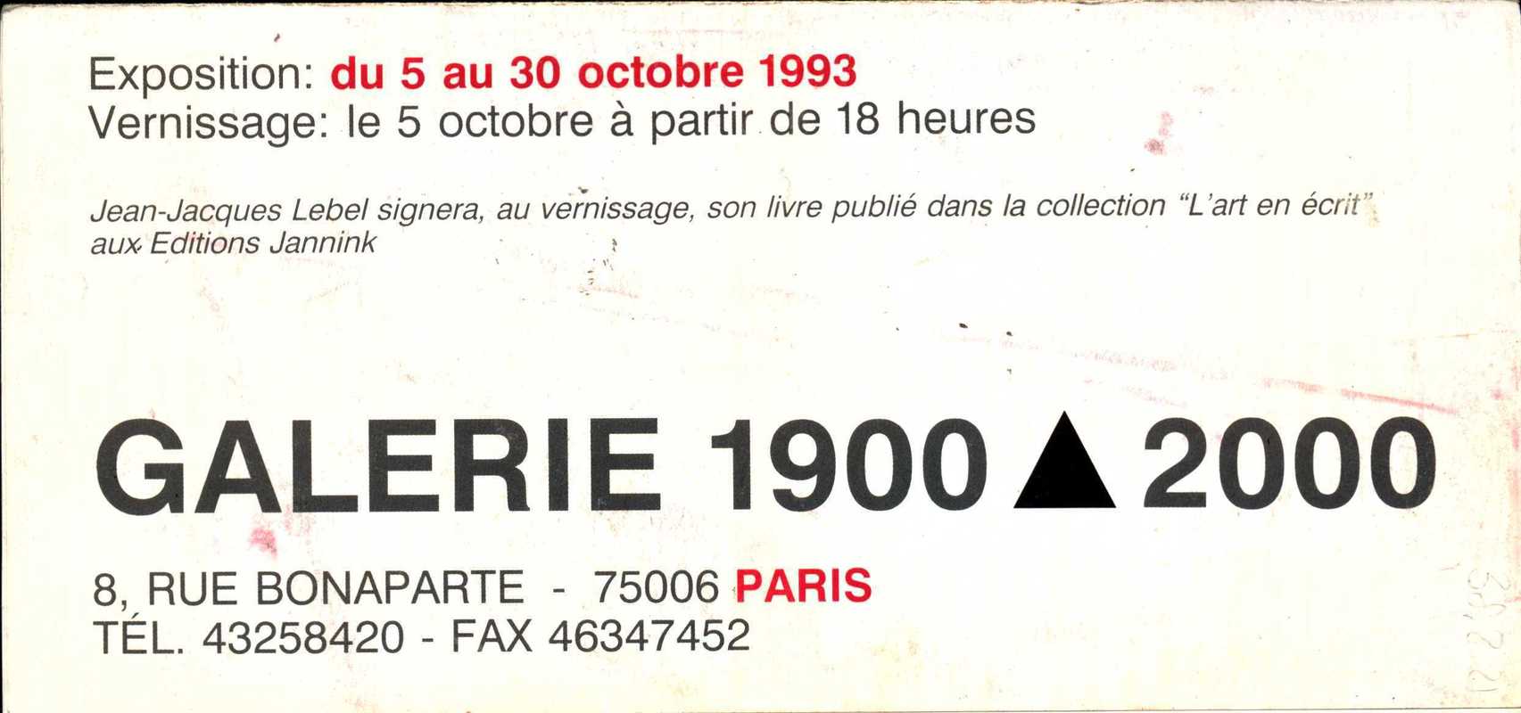 Буклет выставки Жана‑Жака Лебеля из материалов для III Цетинской биеннале