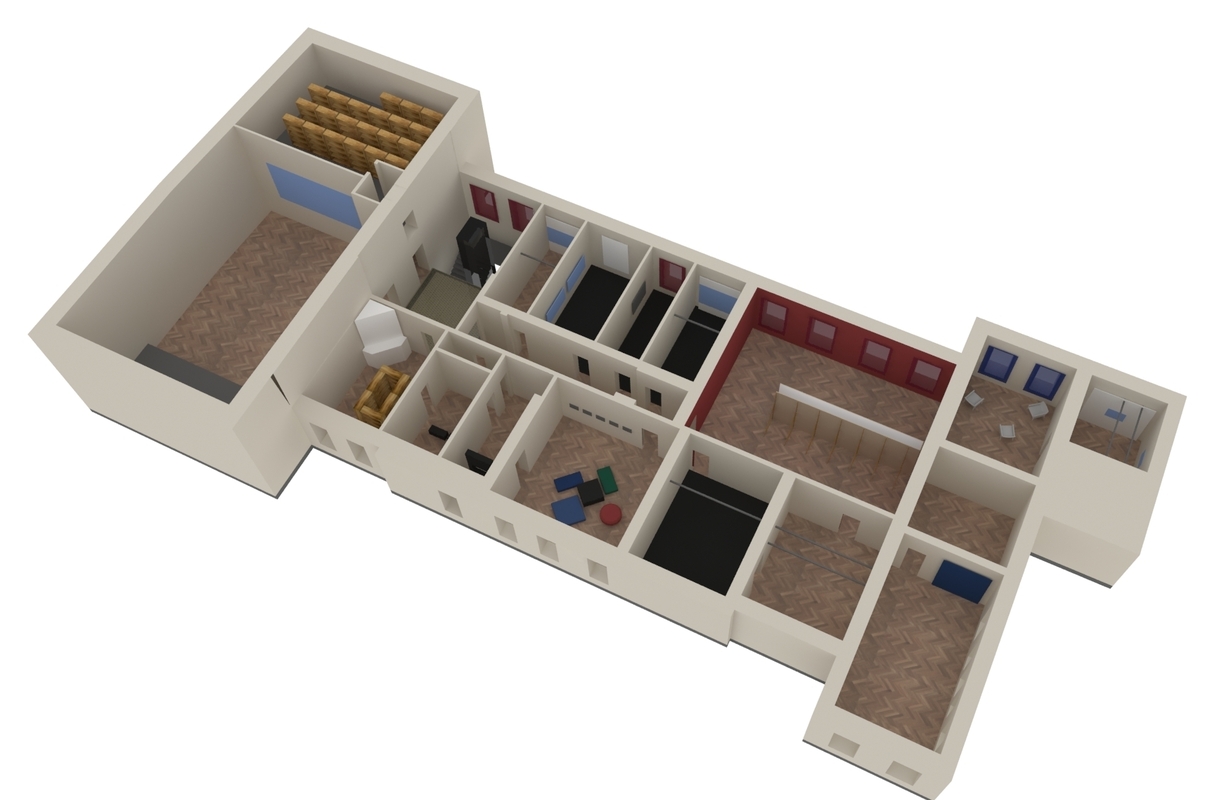 3D‑модель пространства выставки «Дом впечатлений. Классика и современность медиаискусства»