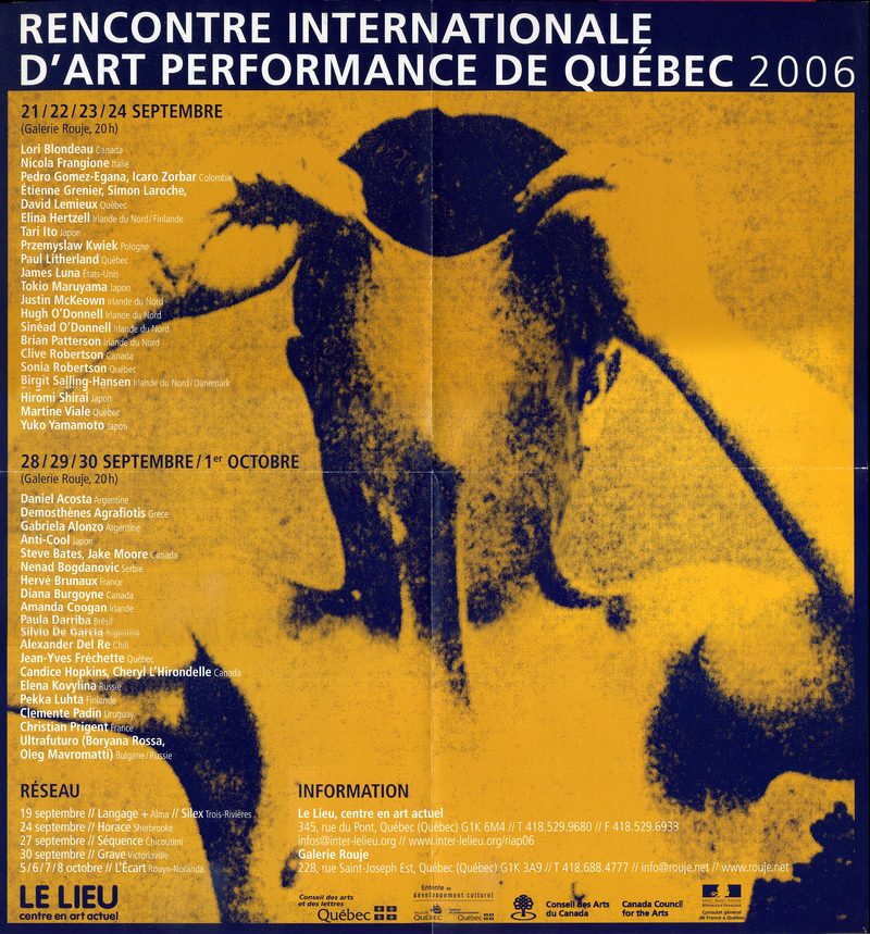 Recontre Internationale d'Art Performance de Quebec 2006