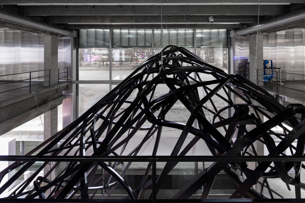 Monika Sosnowska, Exercises in Construction, Bending. Installation view, Garage Museum of Contemporary Art, 2020