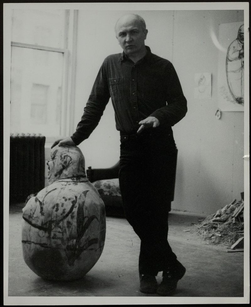 Леонид Соков со своей скульптурой