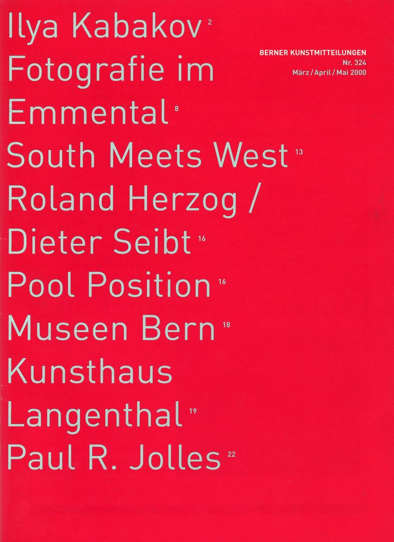 Berner Kunstmitteilungen. — 2000, № 324