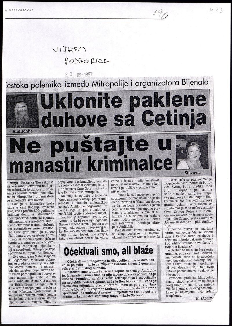 Uklonite paklene duhove sa Cetinја / Ne pustajte u manastir kriminalce