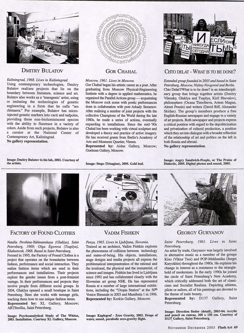Обзор журнала Flash Art ноябрь‑декабрь 2005