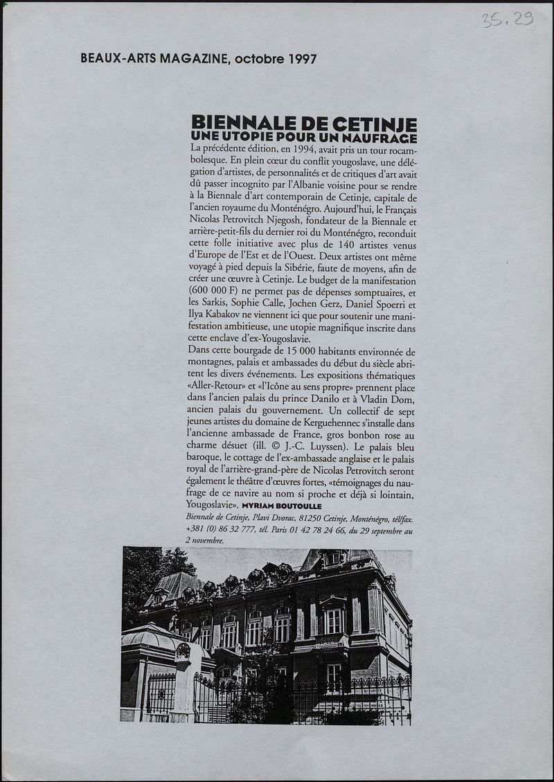 Biennale de Cetinie